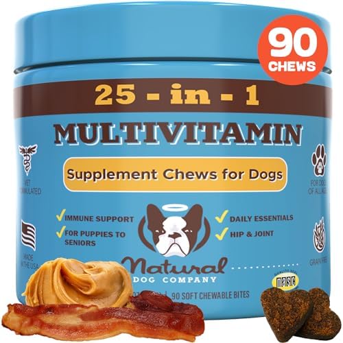 Natural Dog Company Multivitamin Chews (90 Pieces), Dog Vitamins and
