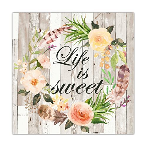 Panneau décoratif cuisine Life Is Sweet en bois pour une ambiance cosy