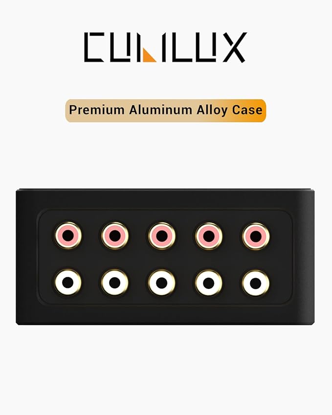 Divisor de audio RCA 4 vías Cubilux de aluminio miniatura 6