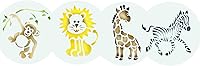 Vista 7 de Designer Stencils Jungle Animals Galleta, beige/semitransparente, se adapta a círculo de 3 pulgadas