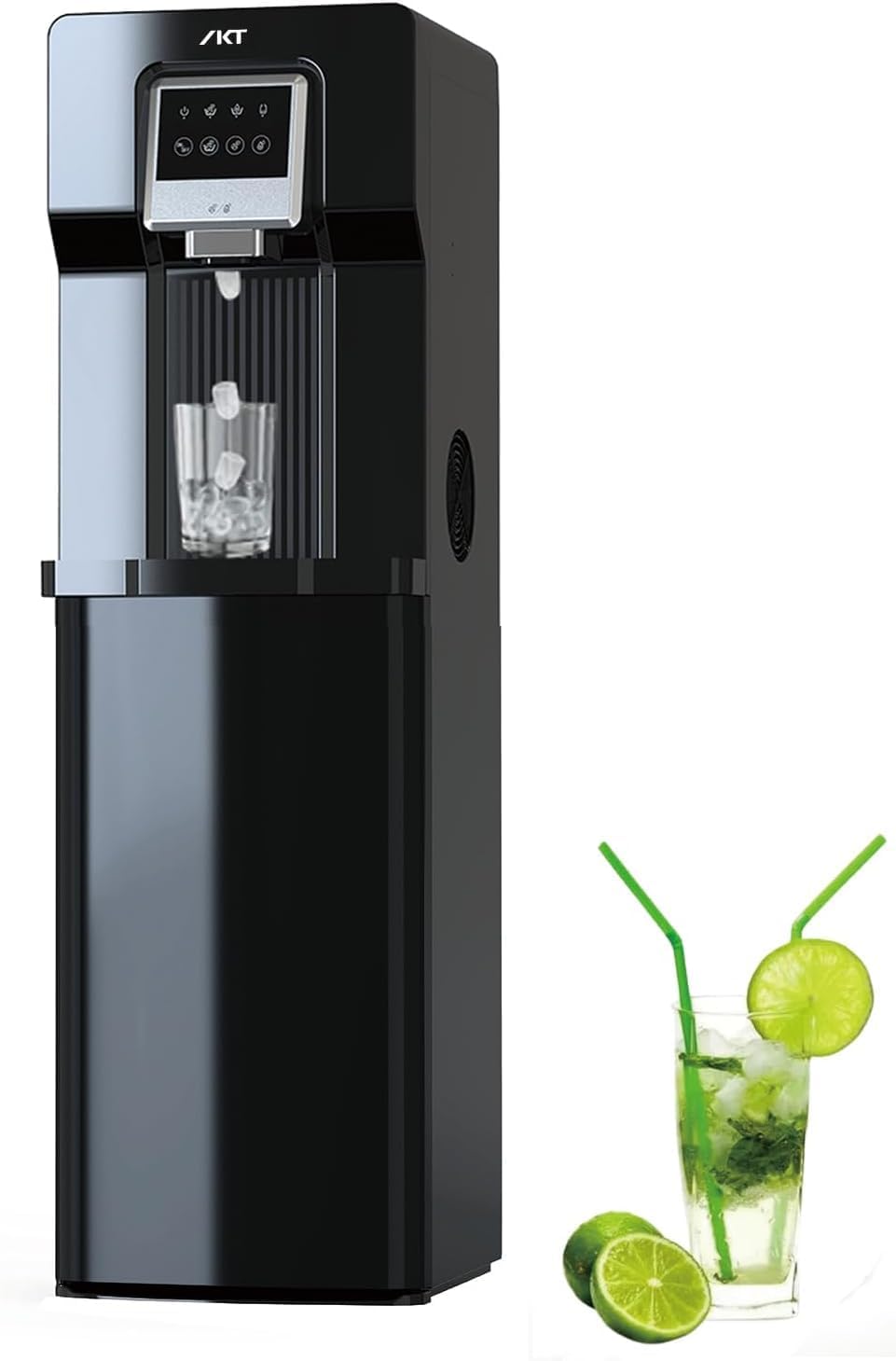 IKT Bottom Load Water Cooler Dispenser and Ice Maker for 3 Gallon Bottle Empty Bottle Alert 18LBS Daily (NO HOT Water)