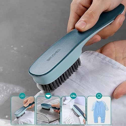 Miniatura 4 de Cepillo De Limpieza Para El Hogar, Pequeño Cepillo De Limpieza De Cerdas Rígidas Para Zapatos, Manchas, Baño, Cocina, Lechada De Azulejos, Agarre Antideslizante Con Agujero Para Colgar Y Secar, Gris