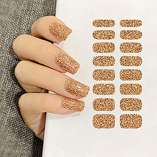 12 Sheets Glitter Nail Wraps Nail Polish Strips Solid Color Nail Polish Stickers Shine Full Wrap Nail Polish Decals Self Adhesive Nail Art Polish Stickers For Women Girls Manicure Tips Art #TOP4