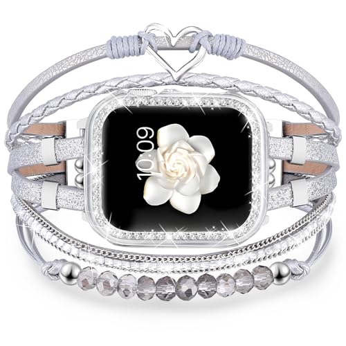 Boho �u���X���b�g&�P�[�X Apple Watch�o���h 40mm 44mm 45mm 46mm 41mm 38mm 42mm(S11 S10) ���f�B�[�X ���߉\�ȃh���b�V�[�ȃn���h���C�h���U�[���b�v�X�g���b�v iWatch Series11 10