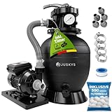 Juskys® Sandfilteranlage 250 W - Timer-Funktion, Poolfilteranlage für 38.000 Liter, effiziente Filtration mit 7-Wege-Ventil, kompakt