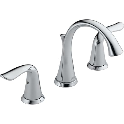 Delta Faucet 3538-Mpu-Dst Lahara 2-Handle Widespread Bathroom With Diamond Seal Technology And Metal Drain Assembly, Chrome