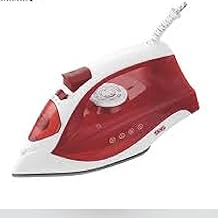 مكواة حمراء بقدرة 2200 وات وسطح من السيراميك، خزان سعة 250 مل، تسخين سريع، تنظيف ذاتي من دي اس بي