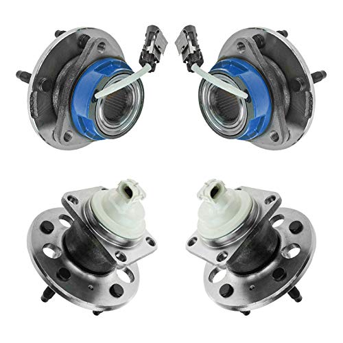 Image of TRQ 2 Piece Front Rear Wheel Bearing & Hub Assembly Set Compatible with 2004-2005 Buick Century 2005-2009 Lacrosse 1997-2004 Regal 2005 Terraza 2000-2013 Chevrolet Impala 2014-2016 Impala Limited 200