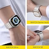 AIYIRUO Kompatybilny z Apple Watch7 Pasek ze Stali Nierdzewnej 45mm 41mm 44mm 40mm,Bransoletka Apple Watch Zamienna Metalowa Pasekiem ze do iWatch Series SE 7/6/5/4/3/2/1,Czarny Niebieski Srebrny