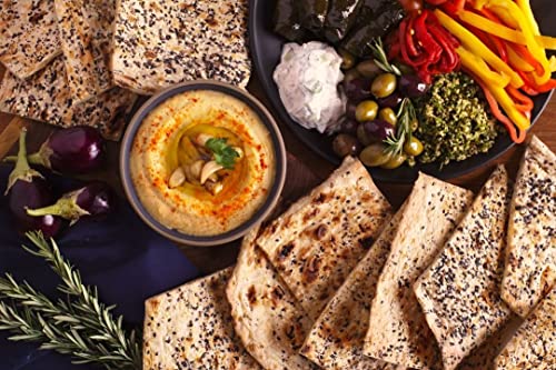 Ara-Z Sangak Multi Seed Crisps - Crunchy Flatbread Crackers With Sesame, Poppy, Caraway, And Flaxseed, 4-Pack, 18 Crackers Per Pack, By Breadmasters #TOP3