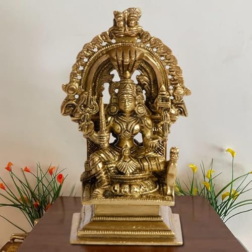 ARTVARKO Brass Mariamman Devi Mariaai Goddess Durga Maariamma Amman Aatha South Indian Goddess of Rain and Curing Diseases Height 5,5 Inch