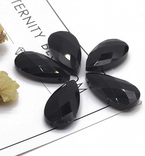 Miniatura 8 de 8 colgantes de piedra natural con forma de gota de agua facetada, cuentas de piedra de ágata de cristal surtidas, agujero pasante superior para