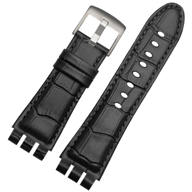 Bracelet de montre en cuir pour SWATCH YOS440 pour remplacer la résine
