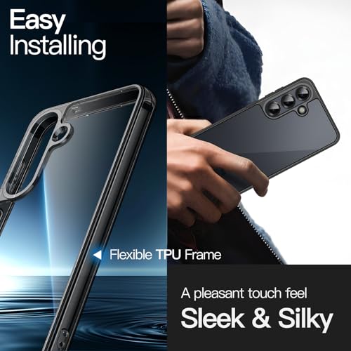 Image of JETech Cover Case for Samsung Galaxy S25 5G, Non-Yellowing Shockproof Bumper Protective Phone Cover, Anti-Scratch Hard PC Back (Black)