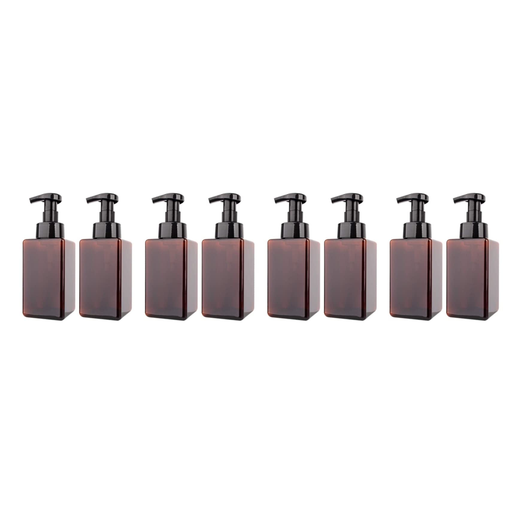 Hndhbfgrt 8 Pack Foaming Soap Dispenser 15Oz Refillable Foam Liquid Hand Soap Empty Plastic Pump Bottle Container - Brown 450Ml