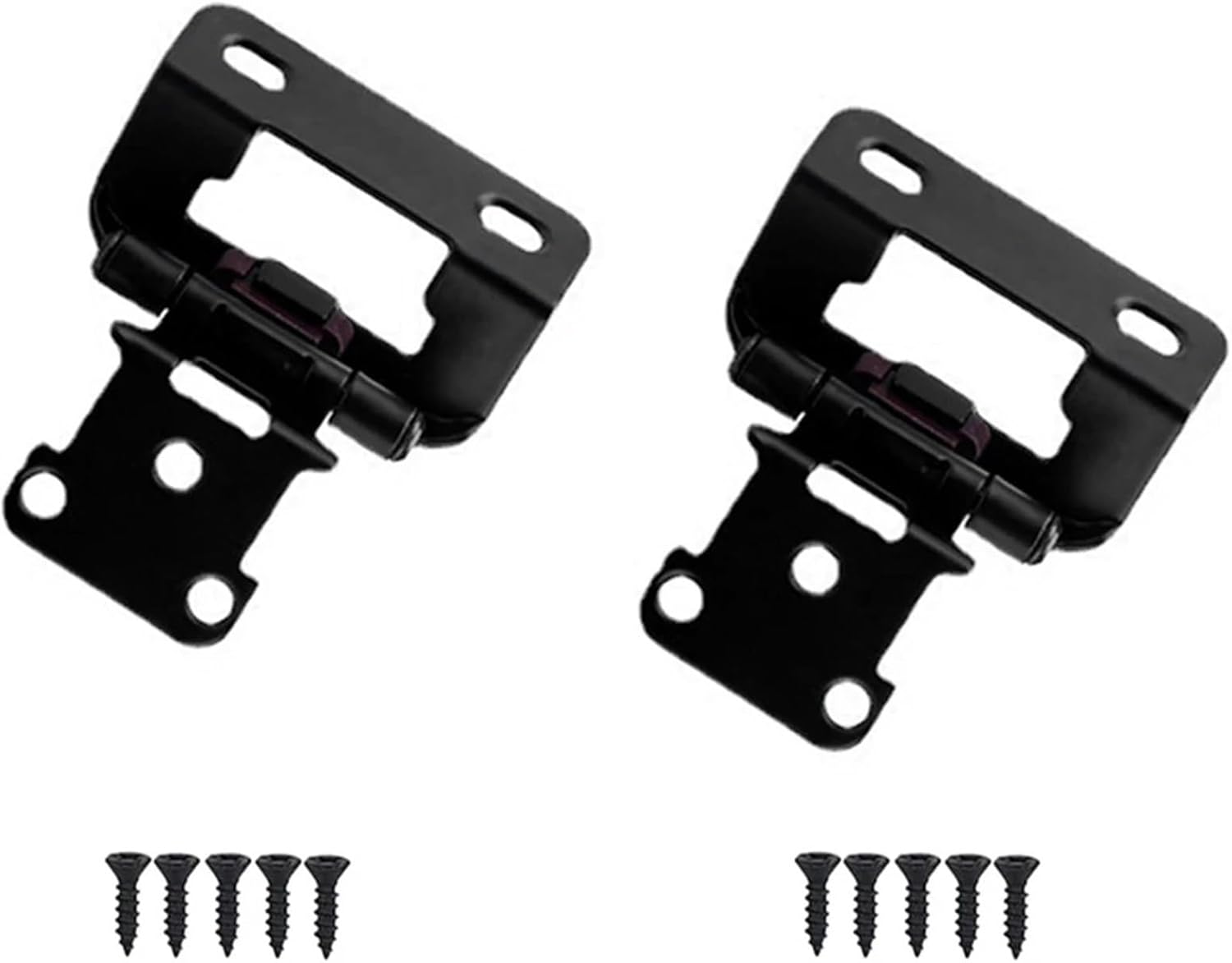 2PCS Self Closing Cabinet Hinge Cupboard Multifunction Desk Cabinet Soft Close Overlay Flush Hinges for Furniture Doors Hardware (Color : Silver)