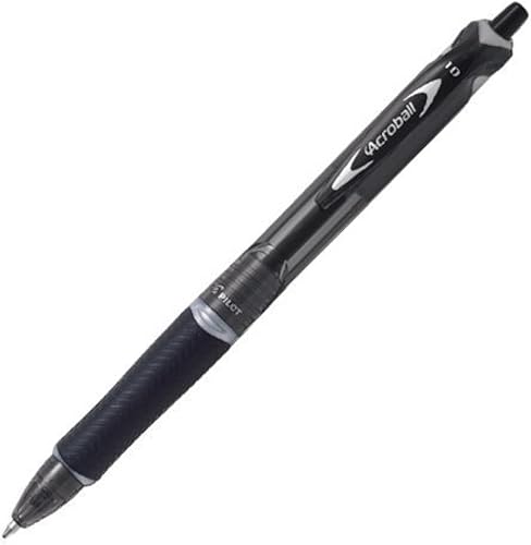 PILOT Acroball 150, bolígrafo Knock, mediano, cuerpo negro (BAB-15M-BB)
