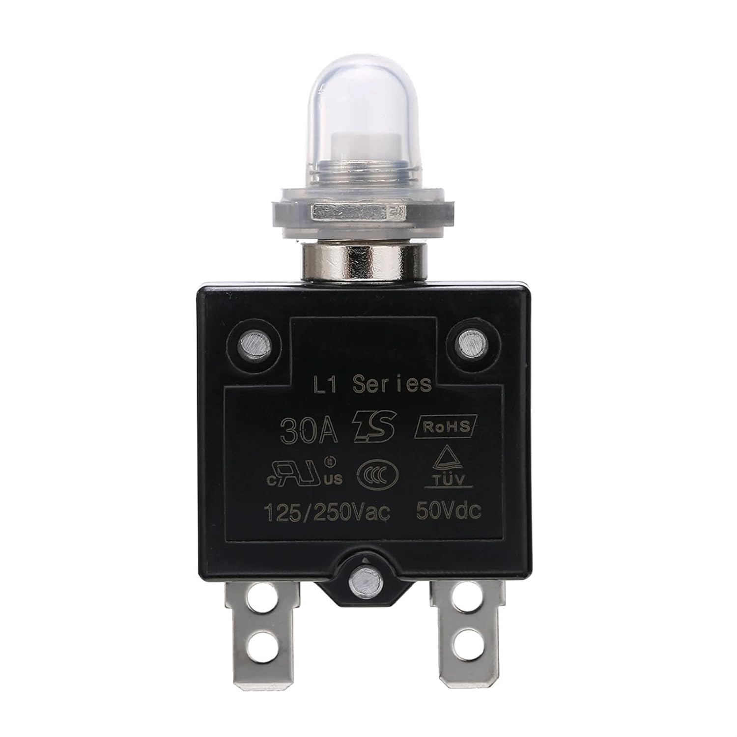 12V/24V Push Button Resettable Thermal Circuit Breaker Panel Mount 5A/10A/15A/20A/30A (Size : 15A)