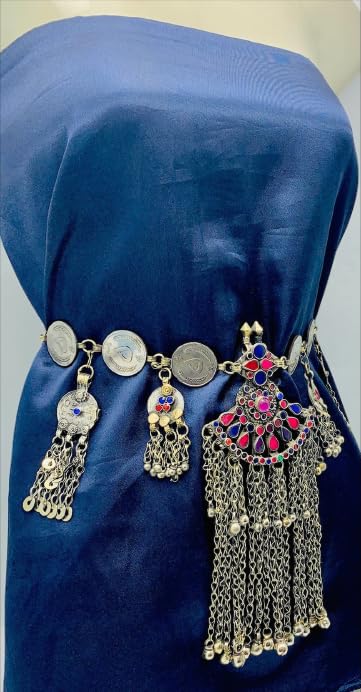 Handmade Vintage Kuchi belt, Coins Belly Dance Costume Statement Belt, Tribal Belt, Belly Dancing Belt, Tribal Fusion, Body Jewelry3