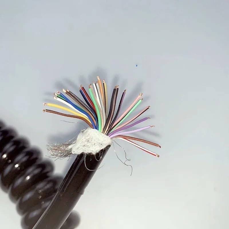 Kabel sprężynowy z poliuretanu 2, 6, 8, 10 rdzeni, 20 AWG, rozciągany, 1, 2, 3, 4, 5, 6, 7, 8, 9, 10, 11, 12, 13, 14, 15 metrów, spiralny drut teleskopowy (rozciągliwy 13 m, 6 rdzeni 20 AWG)