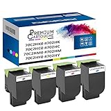  PREMIUM CARTOUCHE - x4 Toners - 70C2HK0 70C2HC0 70C2HM0 70C2HY0 80 (Noir + Cyan + Magenta + Jaune) - Compatible pour Lexmark CS310 CS310dn CS310n CS