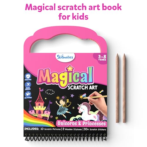 image for Skillmatics Scratch Art Book for Kids - Unicorns & Princesses, DIY Cra