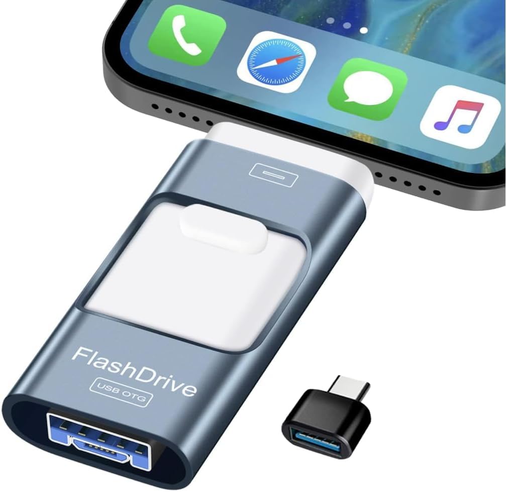 USB Stick 128GB,Flash Drive for iPhone 6/7/8/11/12/13/14/X/XR - 4 in 1 Photo Memory Stick External Storage Pen Drive Compatible for Android/IOS/Tablet/PC and Devices — view 8