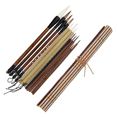 SEWACC 12stücke Kalligraphie Schreib Und Zeichenpinsel Mit Aquarelltinte Holzgriff Für Bürobedarf