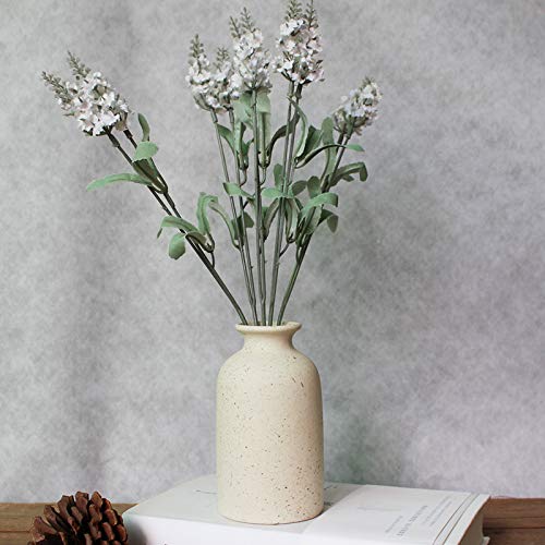 Hirdbrote Small Ceramic Vases For Decor 2-Piece, Flower Vase Vintage Decor Modern Farmhouse Decor Rustic Home Decor, Wedding Centerpiece, Farmhouse Kitchen Decor(5.5”& 4.7” Tall) #TOP3