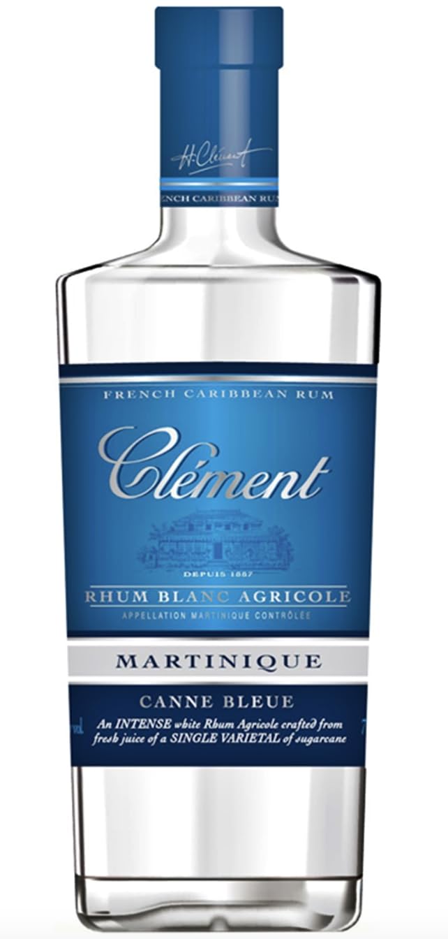 Clément Rhum Clement Canne Bleue: Rhum Agricole from Blue Cane with natural flavours | Distilled and bottled in Martinique, 50% vol, 70cl