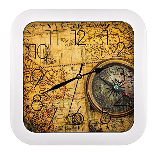 Pendule murale silencieuse boussole moderne 26x26cm - 2