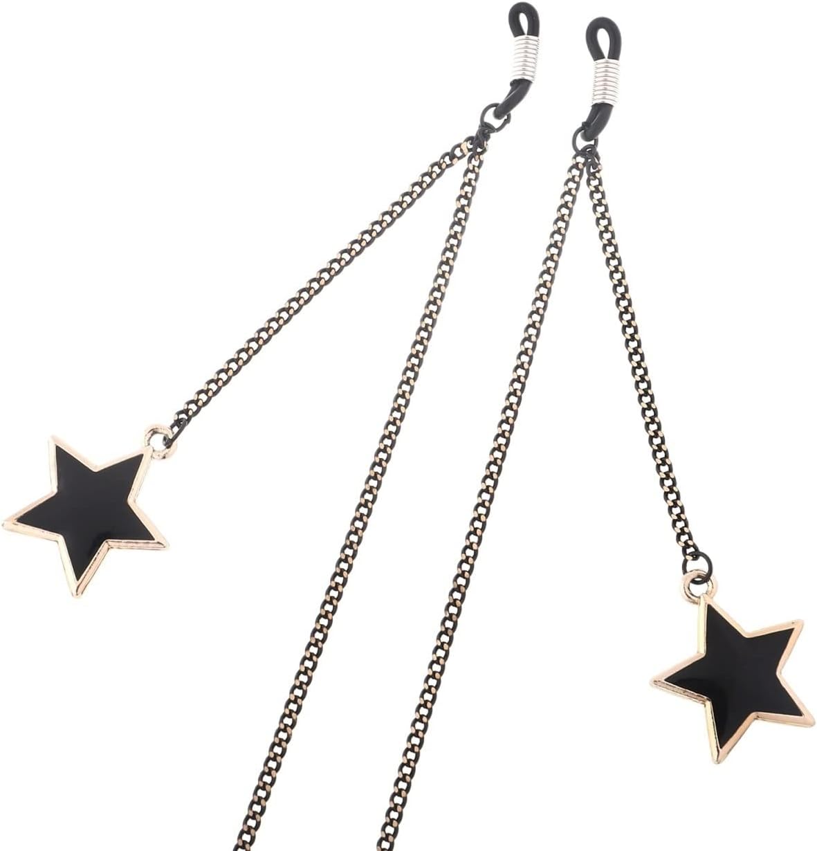 HOOENG Strap Eyeglass Chains for Women Black Star Pendant Eyewear Retainer Stylish Eyewear Retainer Glasses Cord