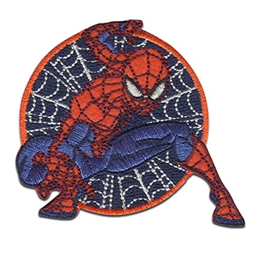 Comercial Mercera Marvel Spiderman Comic réseau est assis - Ecusson thermocollant patches appliques, Taille: 6, 3 x 6, 5 cm Rouge