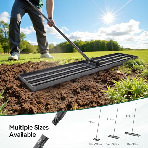Warmiehomy Garden Rake Lawn Levelling Rake with Adjustable Handle - Image 3