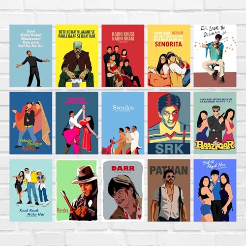 Image of Good Hope Bollywood Posters Set Movie Quotes & Memorable Lines, Perfect for Home Decor Movie Lovers and Fans, wall decoration home bedroom living room Gift Hostel Boys Girls. (Srk)