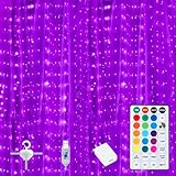 16 Colors Changing Curtain Lights - 250 LED 9.8 X 8.8 FT Fairy String, 7 Modes Twinkle with Remote, Backdrop Wall Hanging Dripping for Bedroom Backyard Halloween Christmas Decor
