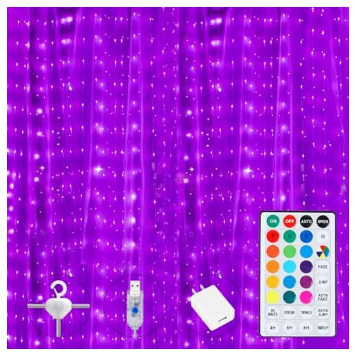 16 Colors Changing Curtain Lights - 250 LED 9.8 X 8.8 FT Fairy String Lights, 7 Modes Twinkle Lights with Remote, Backdrop Wall Hanging Dripping Lights for Bedroom Backyard Halloween Christmas Decor