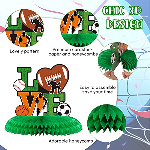 18 Pcs Sports Themed Birthday Party Supplies Sports Centerpieces For Table Sports Party Decorations Soccer Baseball Basketball Football Party Decoration Sports Table Decoration For Kids Birthday Party #TOP2