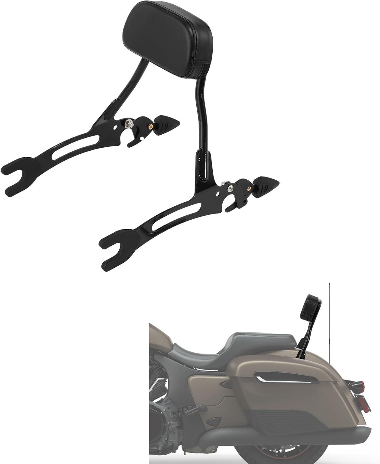 Green-L Passenger Sissy Bar w/Backrest Pad Fit for Indian Roadmaster 2017-2025 Chieftain 2014-2025 Challenger 2020-2025 Springfield 2016-2025
