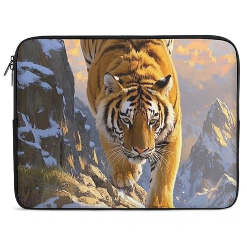 Housse pour ordinateur portable Tiger Descending Mountain, un design unique pour vos voyages