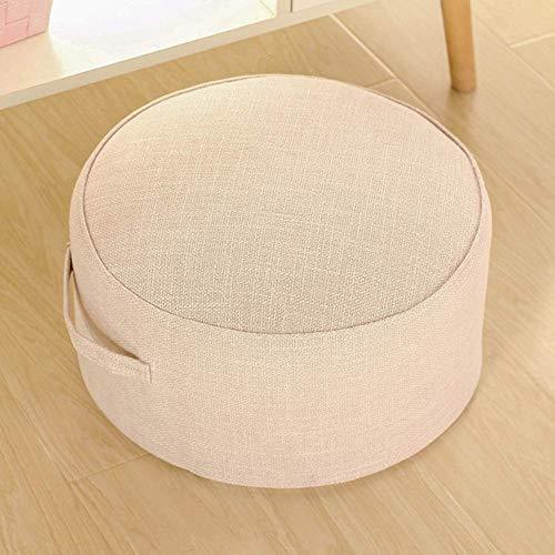 Pouf rond ottoman de salon déhoussable et lavable 43x20cm - 2