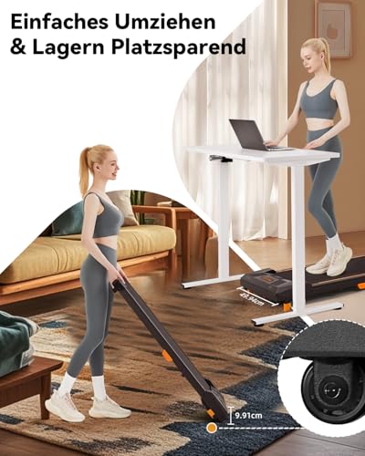 Laufband für Zuhause und Büro BestGod, Walking Pad mit Steigung 5%, Laufbänder 2.5 HP, leises Walking Pad mit Fernbedienung, bis 150 kg Belastbar