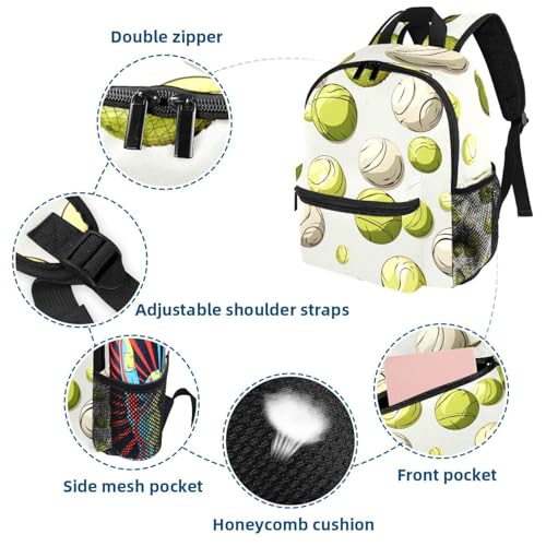 Sac à dos décontracté multicolore motif tennis stylé pour petits - 3