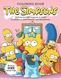 telegram stickers the simpsons  THE SÍMPSONS COLORING BOOK Bonus ONE Sticker Page: Excellent Kids Adult Coloring Books With Sticker Gift For Сartoon Film Lovers 32 Posotive Affirmations To Build Confidence Self Est