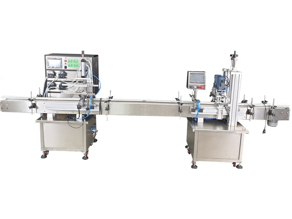 Peristaltic Filler 4x1500ml + Conveyor + Capping Machine/Lotion, Gel & Liquid Filling Machine Peristaltic Filler Conveyor & Capper Combo 2-1500ml