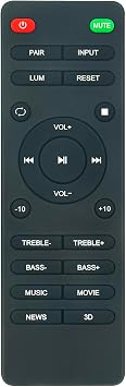 Universal Replace Remote Control Fit for VIMA S4 FS21HS-L TV Sound Bar | Soundbar Audio Speaker System