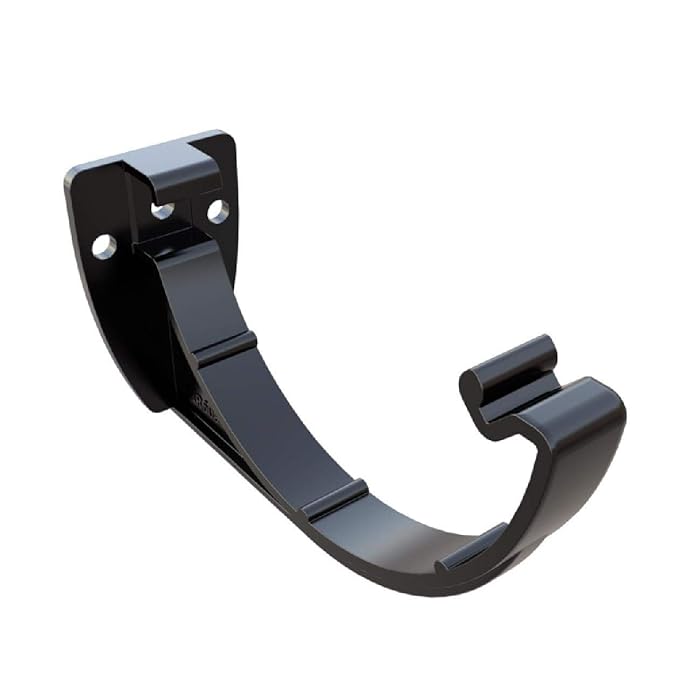 Buy 5 x Black Half Round Fascia Gutter Brackets, Freeflow 112mm Rain