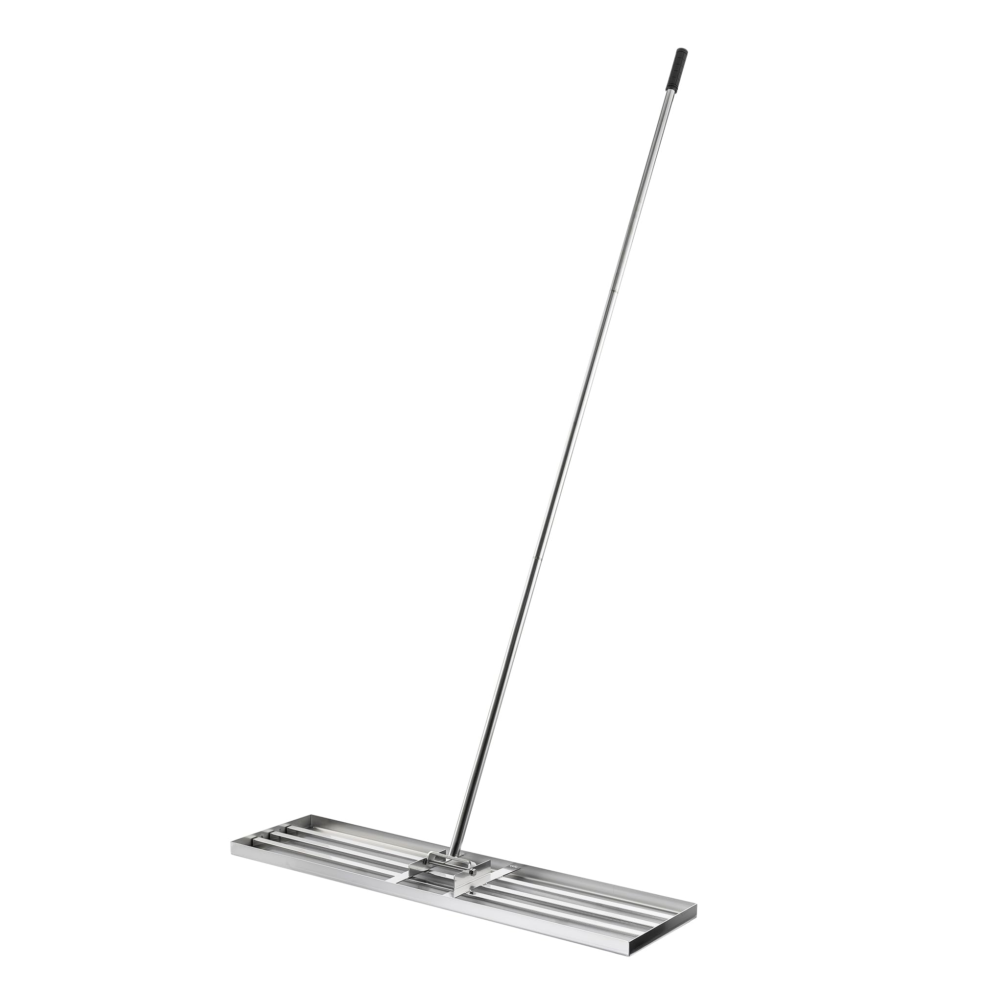 Wiltec Edelstahl Rasenrakel mit Stiel Größe L, Flächenebner 35 x 75 x 2,8 cm Unebenheiten im Rasen ausgleichen, Leveler Gartengerät zum Rasen sanden