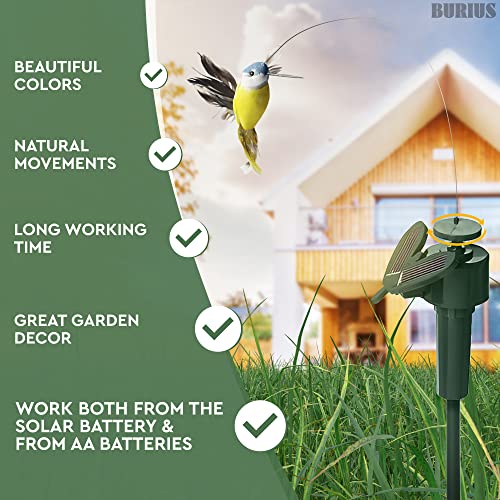 3Pcs Fluttering Solar Hummingbird Garden Decor - Hummingbird Figurines Solar Yard Decorations Outdoor Statues Hanging Garden Decor Solar Powered - Hummingbird Flowers Toy Bird Decorative Garden Stakes #TOP3