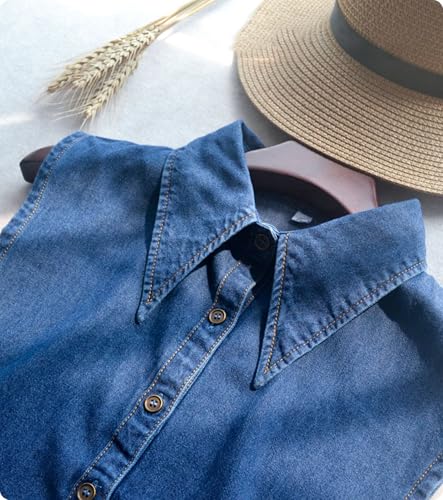 Large Pointed Collar Denim Fake Collar Detachable,Dickey Collars Blouse Top for Women Girls Decorative Favors2